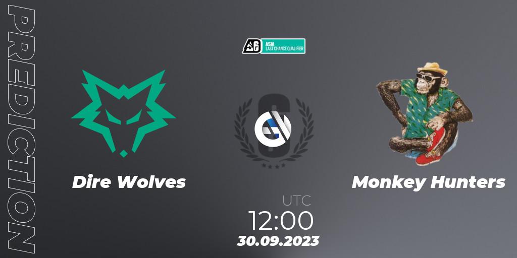 Dire Wolves contre Monkey Hunters : prédiction de match. 30.09.23. Rainbow Six, Asia League 2023 - Stage 2 - Last Chance Qualifiers
