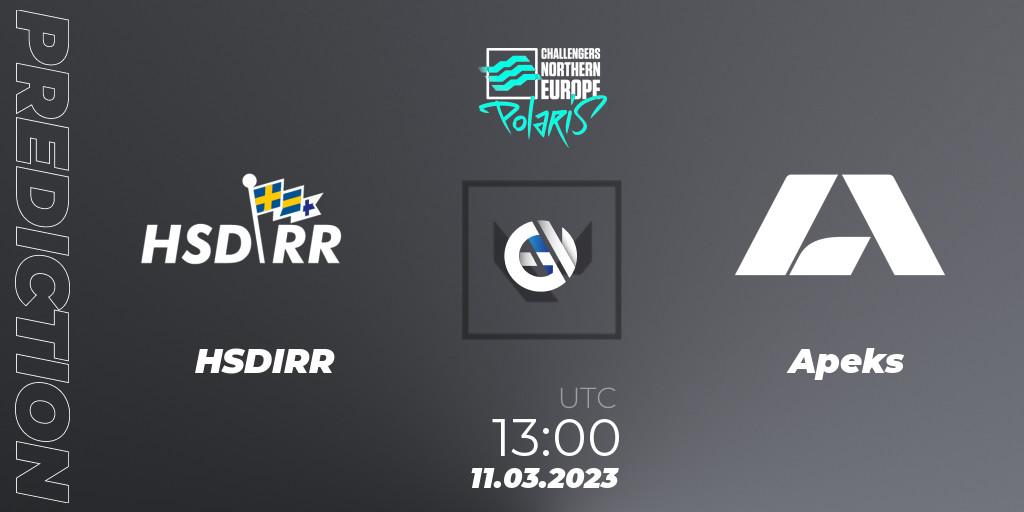 HSDIRR contre Apeks : prédiction de match. 11.03.23. VALORANT, VALORANT Challengers 2023 Northern Europe: Polaris Split 1