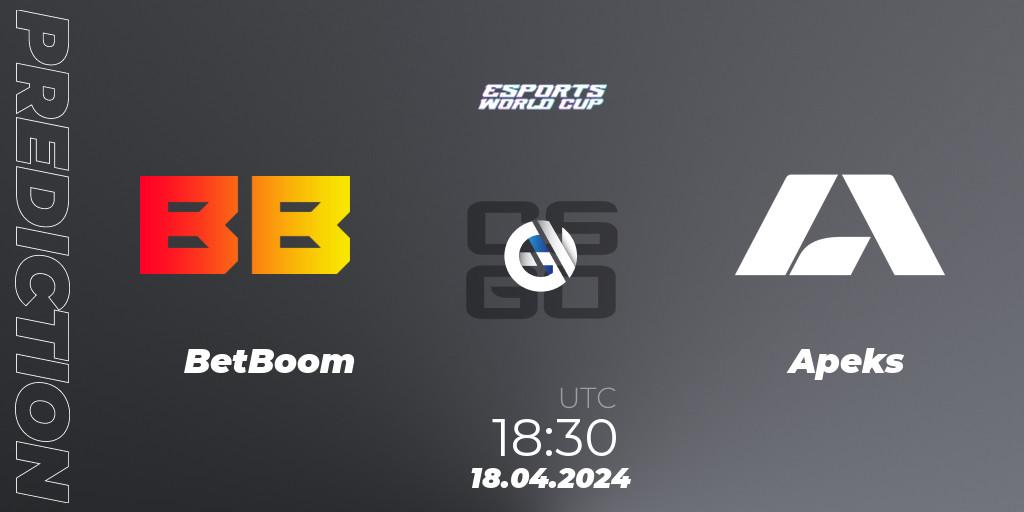BetBoom contre Apeks : prédiction de match. 18.04.24. CS2 (CS:GO), Esports World Cup 2024: European Open Qualifier