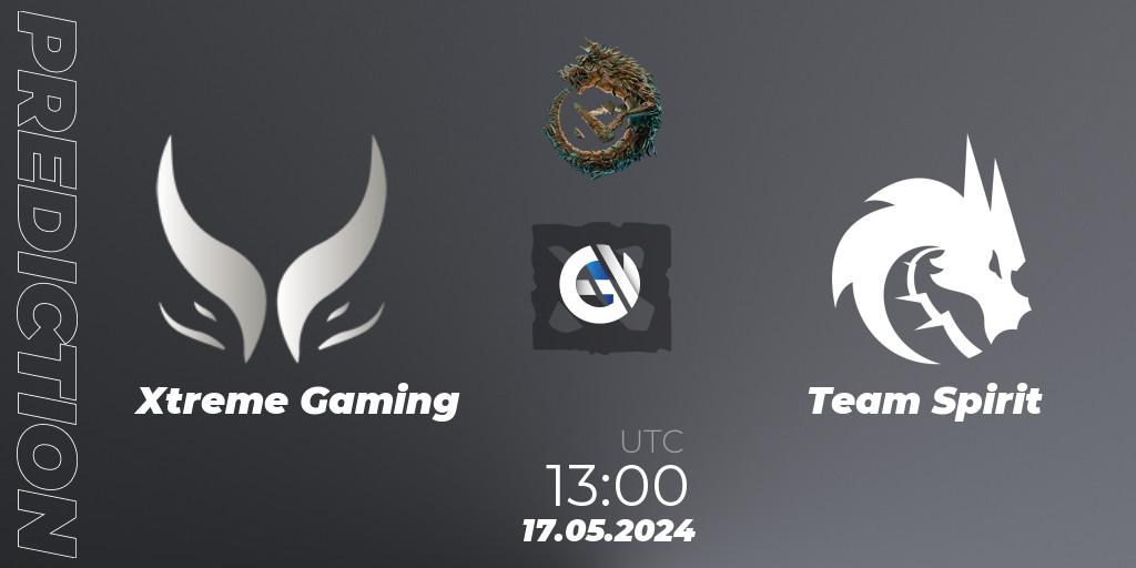 Xtreme Gaming contre Team Spirit : prédiction de match. 17.05.2024 at 15:00. Dota 2, PGL Wallachia Season 1