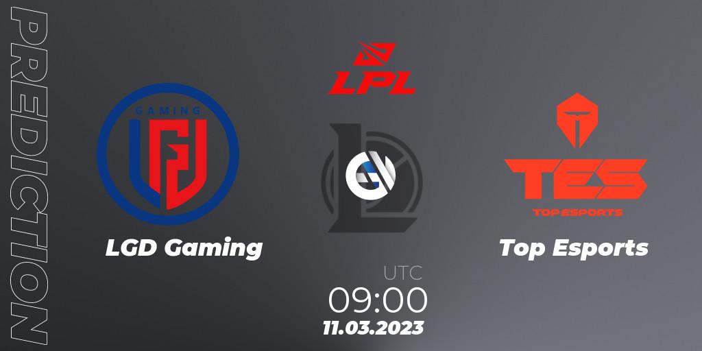 LGD Gaming contre Top Esports : prédiction de match. 11.03.23. LoL, LPL Spring 2023 - Group Stage