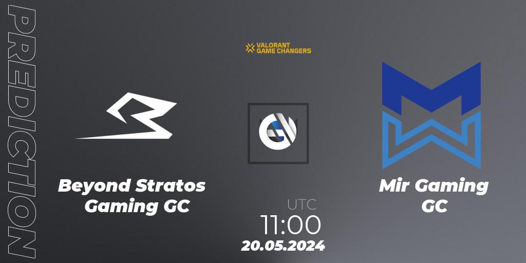 Beyond Stratos Gaming GC contre Mir Gaming GC : prédiction de match. 20.05.2024 at 11:00. VALORANT, VCT 2024: Game Changers Korea Stage 1