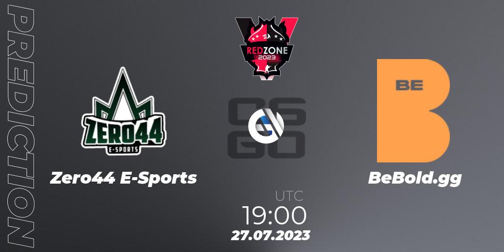 Zero44 E-Sports contre BeBold.gg : prédiction de match. 27.07.2023 at 22:00. Counter-Strike (CS2), RedZone PRO League Season 5