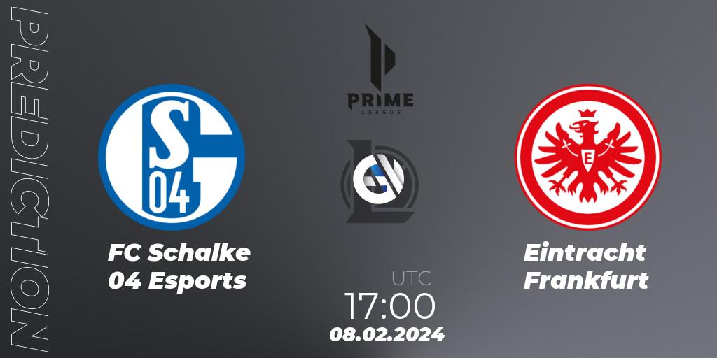 FC Schalke 04 Esports contre Eintracht Frankfurt : prédiction de match. 08.02.24. LoL, Prime League Spring 2024 - Group Stage