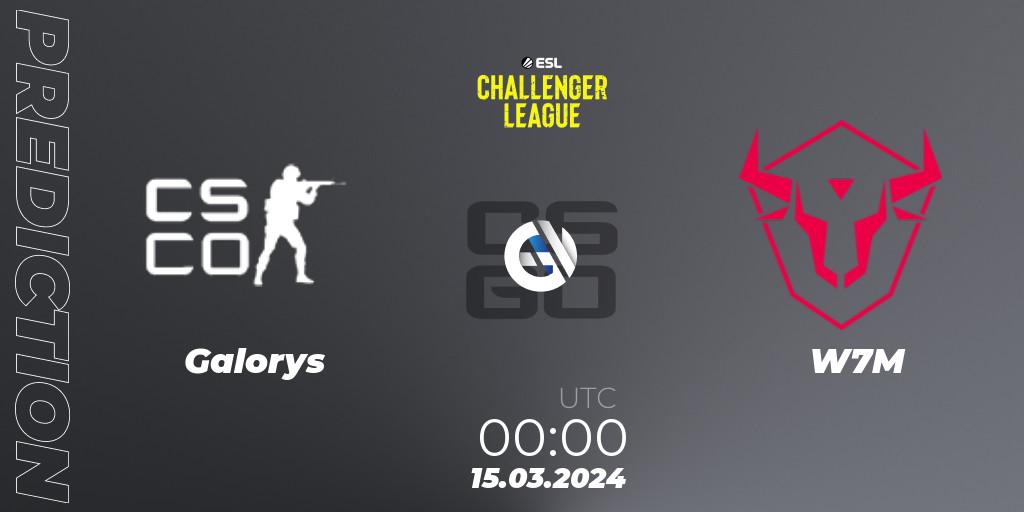 Galorys contre W7M : prédiction de match. 15.03.24. CS2 (CS:GO), ESL Challenger League Season 47: South America