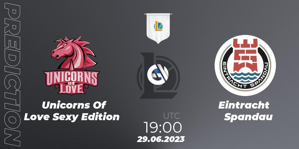 Unicorns Of Love Sexy Edition contre Eintracht Spandau : prédiction de match. 29.06.2023 at 19:00. LoL, Prime League Summer 2023 - Group Stage
