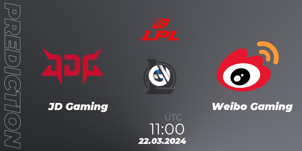 JD Gaming contre Weibo Gaming : prédiction de match. 22.03.24. LoL, LPL Spring 2024 - Group Stage