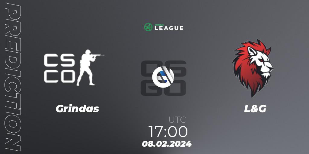 Grindas contre L&G : prédiction de match. 08.02.24. CS2 (CS:GO), ESEA Season 48: Advanced Division - Europe