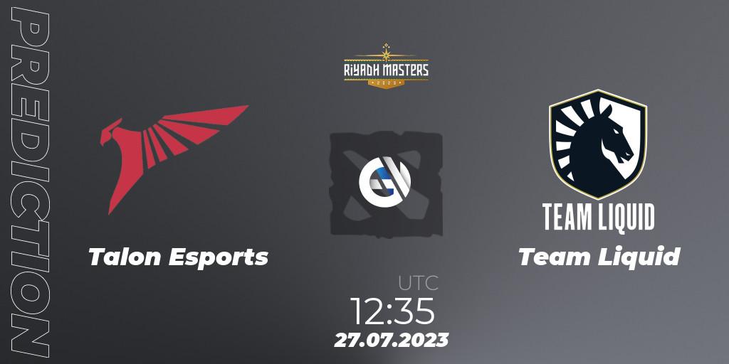Talon Esports contre Team Liquid : prédiction de match. 27.07.23. Dota 2, Riyadh Masters 2023