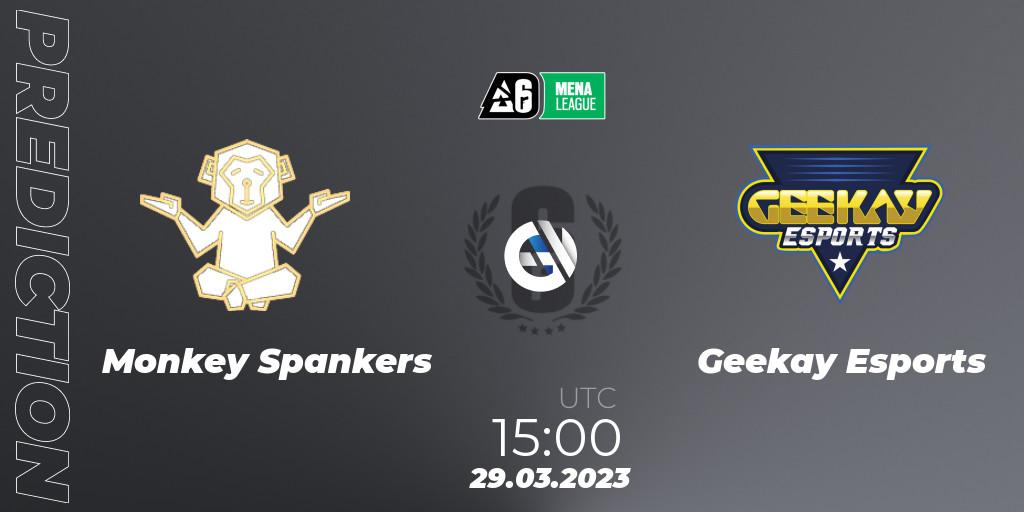 Monkey Spankers contre Geekay Esports : prédiction de match. 29.03.23. Rainbow Six, MENA League 2023 - Stage 1