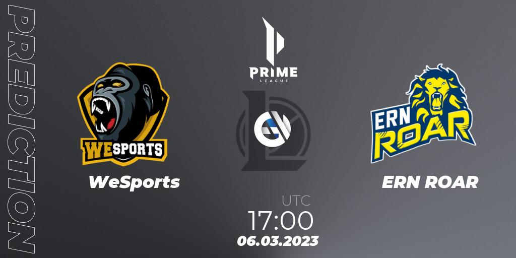 WeSports contre ERN ROAR : prédiction de match. 06.03.23. LoL, Prime League 2nd Division Spring 2023 - Playoffs