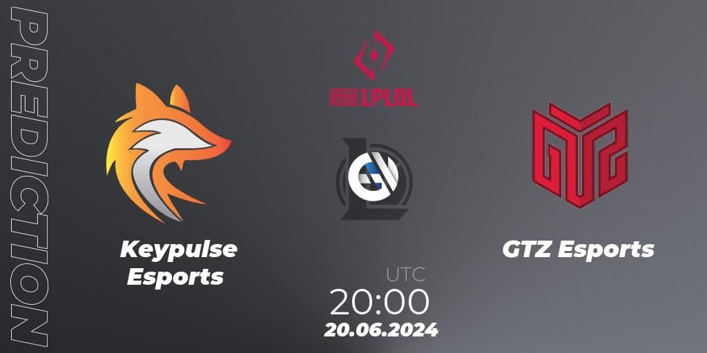 Keypulse Esports contre GTZ Esports : prédiction de match. 20.06.2024 at 20:00. LoL, LPLOL Split 2 2024
