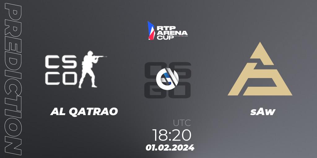 AL QATRAO contre sAw : prédiction de match. 01.02.2024 at 18:20. Counter-Strike (CS2), RTP Arena Cup 2024