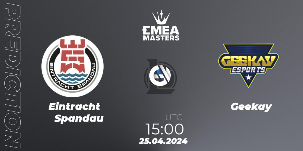 Eintracht Spandau contre Geekay : prédiction de match. 25.04.24. LoL, EMEA Masters Spring 2024 - Playoffs