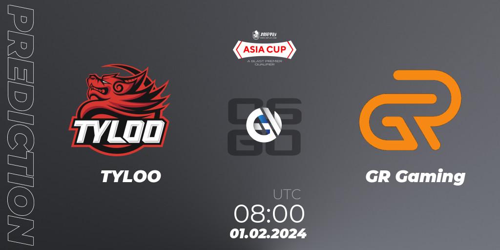 TYLOO contre GR Gaming : prédiction de match. 01.02.24. CS2 (CS:GO), 5E Arena Asia Cup Spring 2024 - BLAST Premier Qualifier