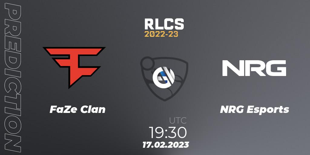 FaZe Clan contre NRG Esports : prédiction de match. 17.02.2023 at 19:30. Rocket League, RLCS 2022-23 - Winter: North America Regional 2 - Winter Cup