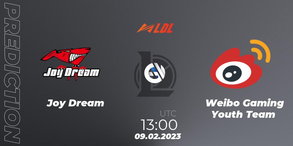 Joy Dream contre Weibo Gaming Youth Team : prédiction de match. 09.02.23. LoL, LDL 2023 - Swiss Stage
