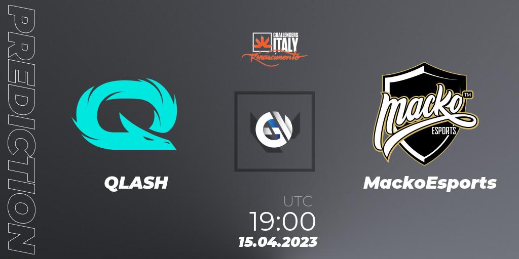 QLASH contre MackoEsports : prédiction de match. 15.04.2023 at 20:30. VALORANT, VALORANT Challengers 2023 Italy: Rinascimento Split 2