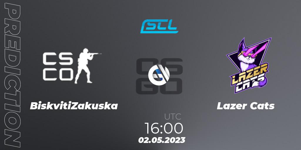 BiskvitiZakuska contre Lazer Cats : prédiction de match. 02.05.2023 at 16:00. Counter-Strike (CS2), SCL Season 9: Challenger Division