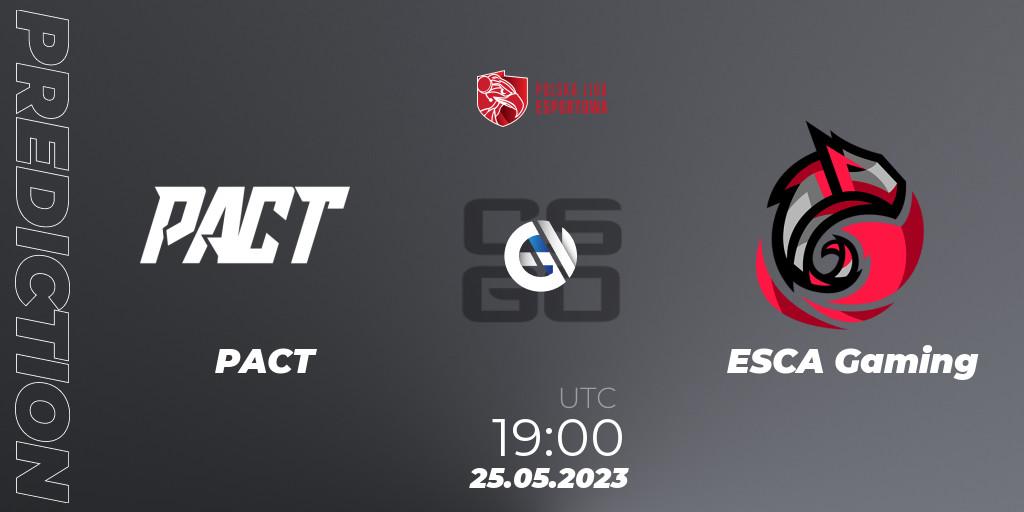 PACT contre ESCA Gaming : prédiction de match. 25.05.2023 at 19:30. Counter-Strike (CS2), Polish Esports League 2023 Split 2