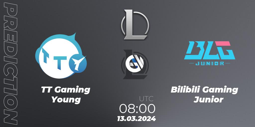 TT Gaming Young contre Bilibili Gaming Junior : prédiction de match. 13.03.2024 at 08:00. LoL, LDL 2024 - Stage 1
