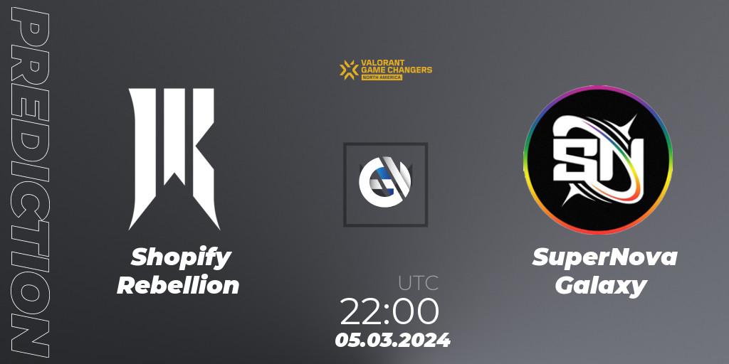 Shopify Rebellion contre SuperNova Galaxy : prédiction de match. 05.03.24. VALORANT, VCT 2024: Game Changers North America Series Series 1