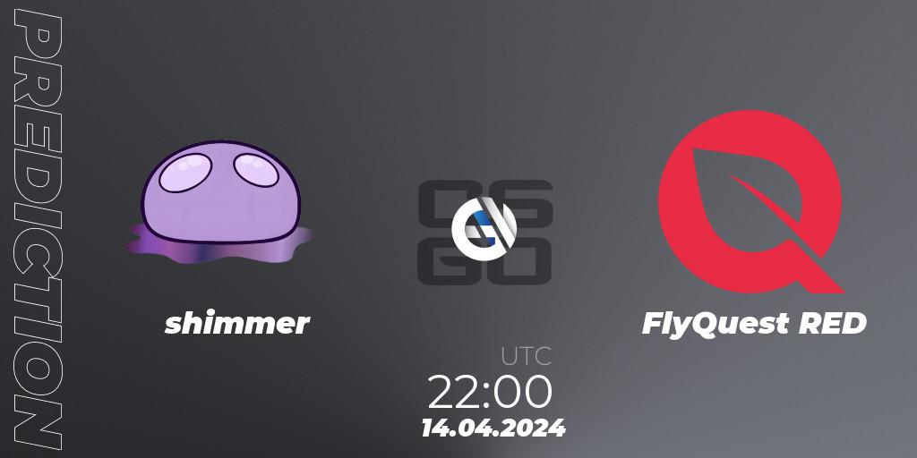 shimmer contre FlyQuest RED : prédiction de match. 14.04.24. CS2 (CS:GO), ESL Impact Spring 2024 Cash Cup 2 North America