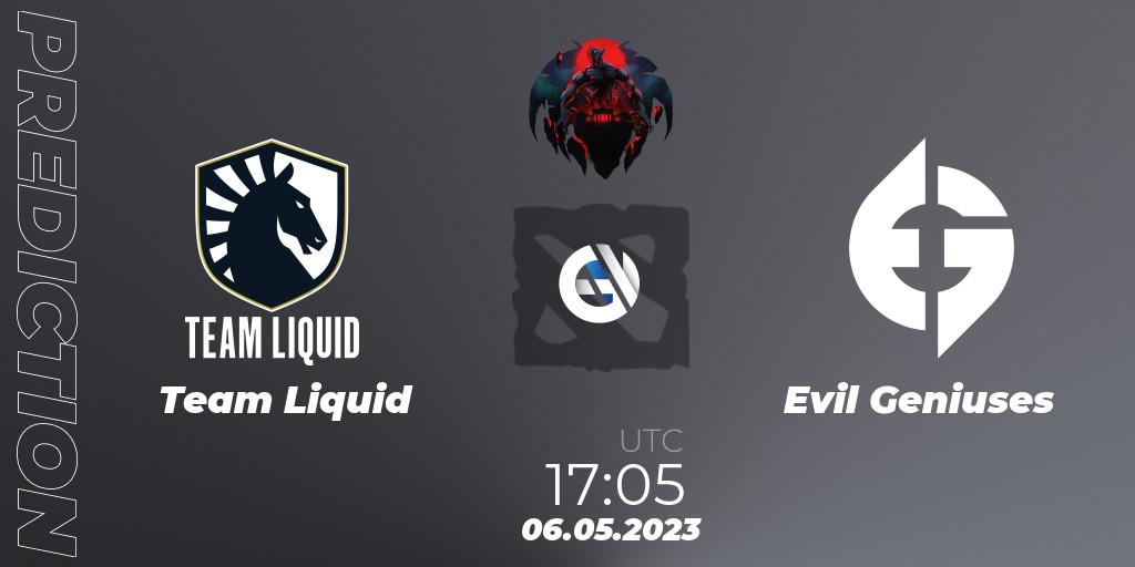 Team Liquid contre Evil Geniuses : prédiction de match. 06.05.23. Dota 2, The Berlin Major 2023 ESL