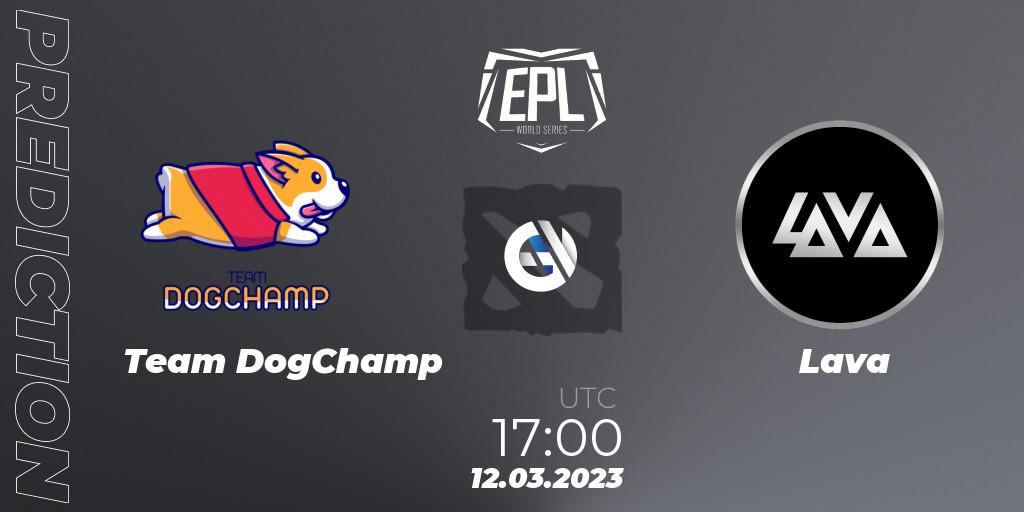 Team DogChamp contre Lava : prédiction de match. 12.03.2023 at 17:28. Dota 2, European Pro League World Series America Season 4