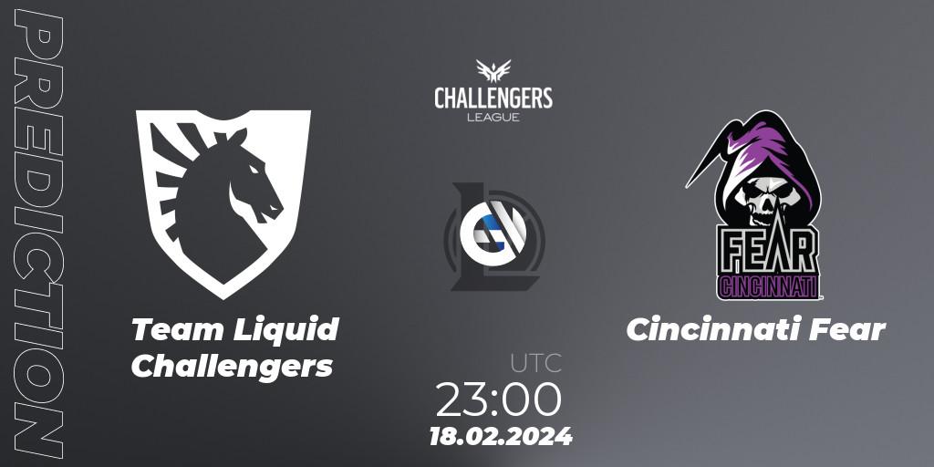 Team Liquid Challengers contre Cincinnati Fear : prédiction de match. 18.02.24. LoL, NACL 2024 Spring - Group Stage