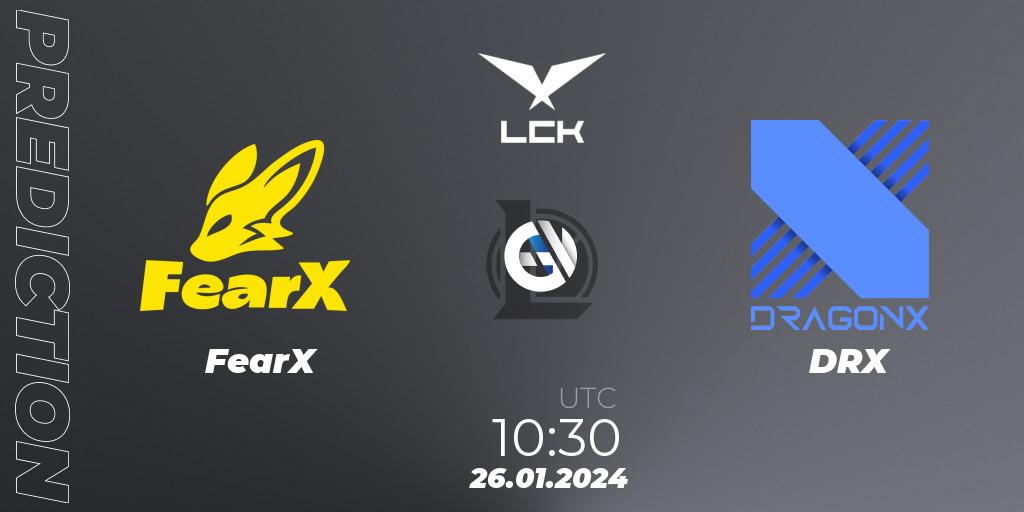 FearX contre DRX : prédiction de match. 26.01.24. LoL, LCK Spring 2024 - Group Stage