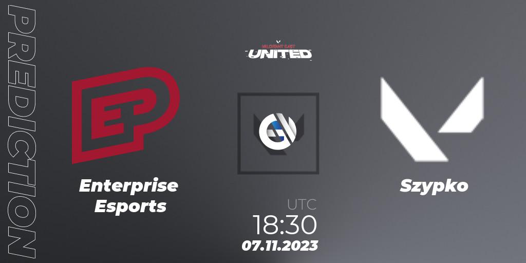 Enterprise Esports contre Szypko : prédiction de match. 07.11.23. VALORANT, VALORANT East: United: Season 2: Stage 3 - Finals