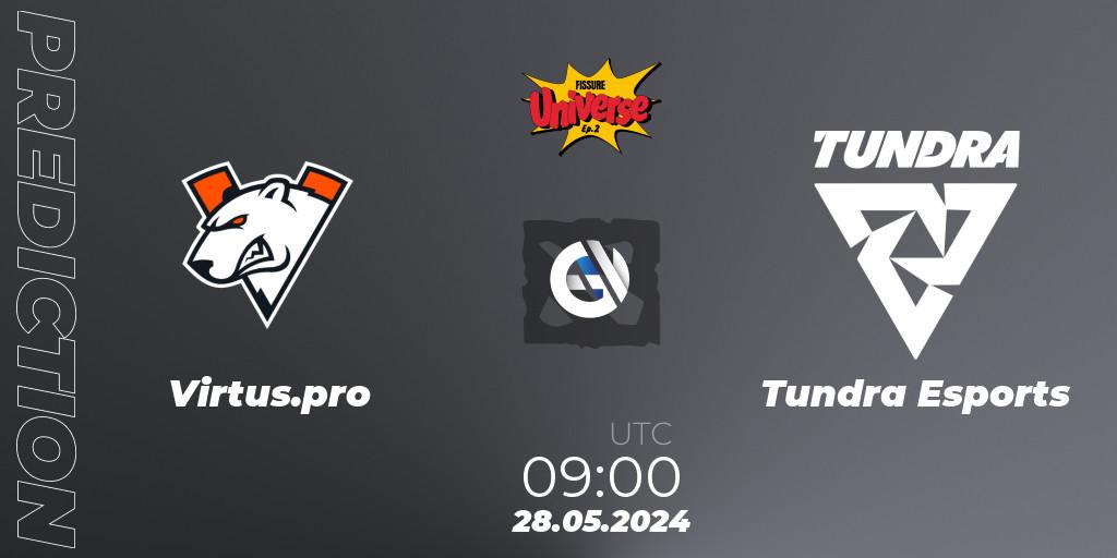 Virtus.pro contre Tundra Esports : prédiction de match. 28.05.2024 at 09:20. Dota 2, FISSURE Universe: Episode 2