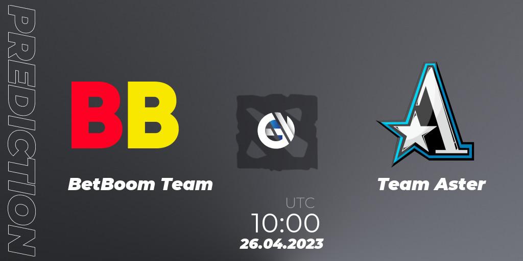 BetBoom Team contre Team Aster : prédiction de match. 26.04.2023 at 10:00. Dota 2, The Berlin Major 2023 ESL - Group Stage