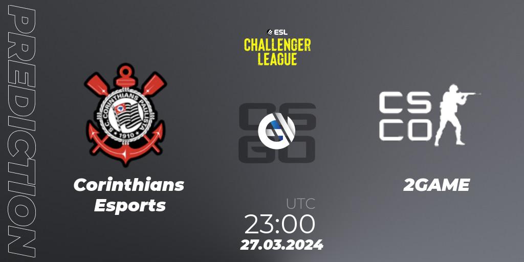 Corinthians Esports contre 2GAME : prédiction de match. 27.03.24. CS2 (CS:GO), ESL Challenger League Season 47: South America