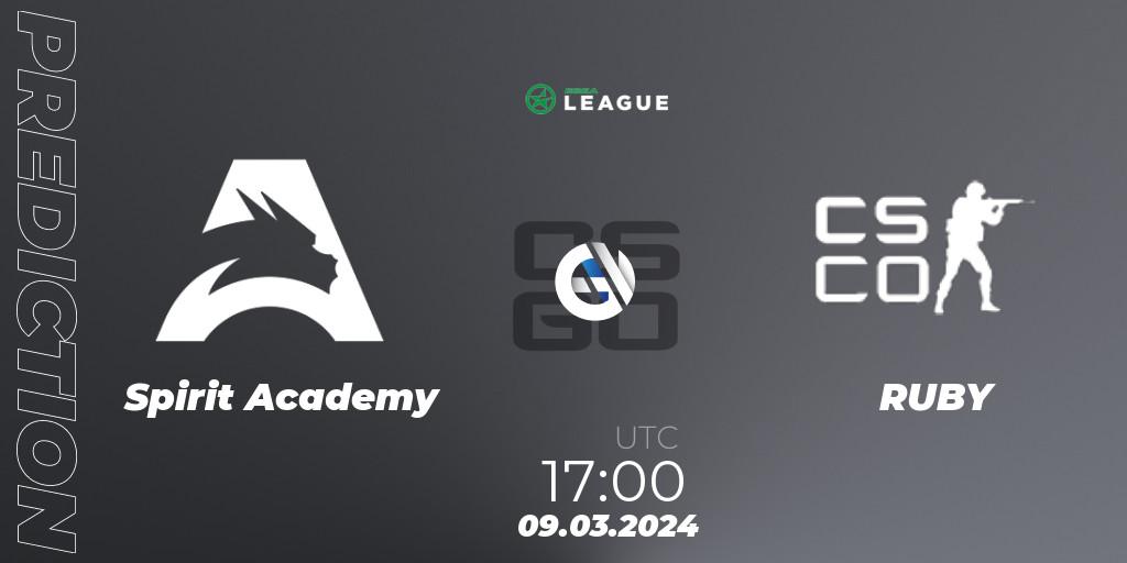 Spirit Academy contre RUBY : prédiction de match. 09.03.24. CS2 (CS:GO), ESEA Season 48: Advanced Division - Europe