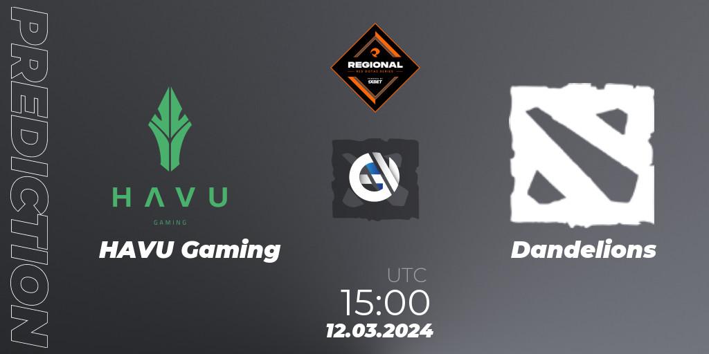 HAVU Gaming contre Dandelions : prédiction de match. 12.03.2024 at 15:00. Dota 2, RES Regional Series: EU #1