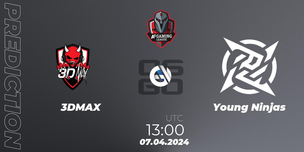 3DMAX contre Young Ninjas : prédiction de match. 07.04.24. CS2 (CS:GO), A1 Gaming League Season 8