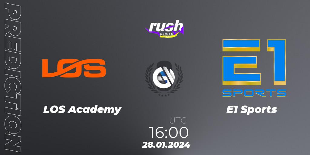 LOS Academy contre E1 Sports : prédiction de match. 28.01.2024 at 16:00. Rainbow Six, RUSH SERIES Summer