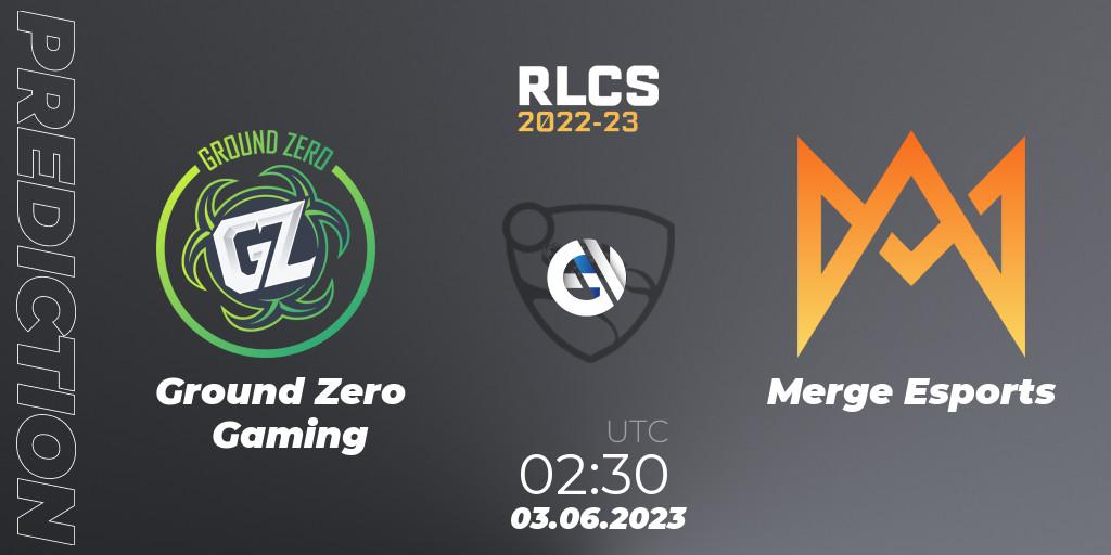 Ground Zero Gaming contre Merge Esports : prédiction de match. 03.06.2023 at 02:30. Rocket League, RLCS 2022-23 - Spring: Oceania Regional 3 - Spring Invitational