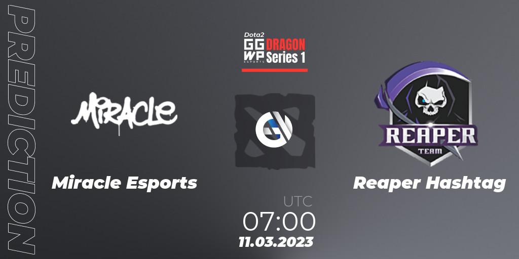 Miracle Esports contre Reaper Hashtag : prédiction de match. 11.03.2023 at 07:28. Dota 2, GGWP Dragon Series 1