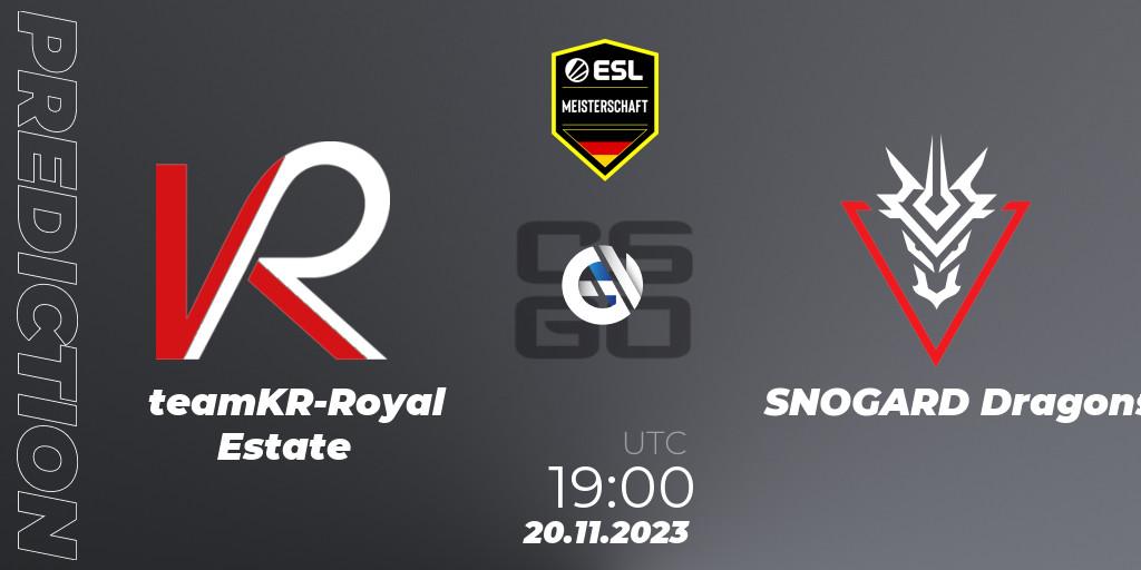 teamKR-Royal Estate contre SNOGARD Dragons : prédiction de match. 20.11.23. CS2 (CS:GO), ESL Meisterschaft: Autumn 2023