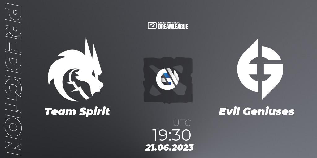 Team Spirit contre Evil Geniuses : prédiction de match. 21.06.23. Dota 2, DreamLeague Season 20 - Group Stage 2
