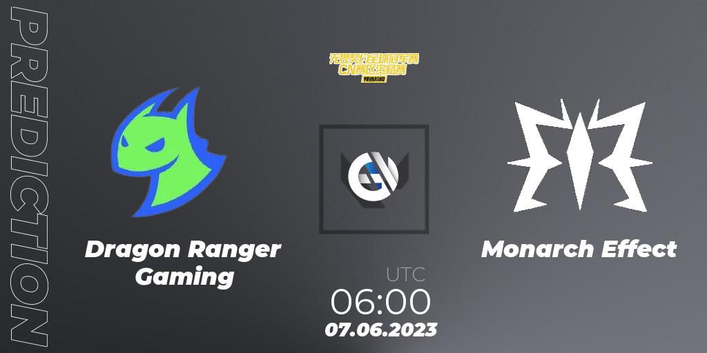 Dragon Ranger Gaming contre Monarch Effect : prédiction de match. 07.06.2023 at 12:00. VALORANT, VALORANT Champions Tour 2023: China Preliminaries