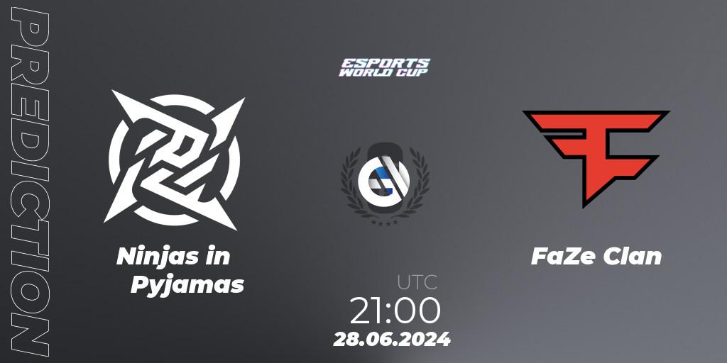 Ninjas in Pyjamas contre FaZe Clan : prédiction de match. 28.06.2024 at 21:00. Rainbow Six, Esports World Cup 2024: Brazil CQ