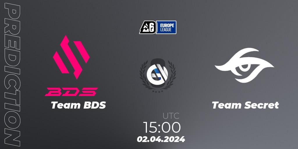 Team BDS contre Team Secret : prédiction de match. 02.04.24. Rainbow Six, Europe League 2024 - Stage 1