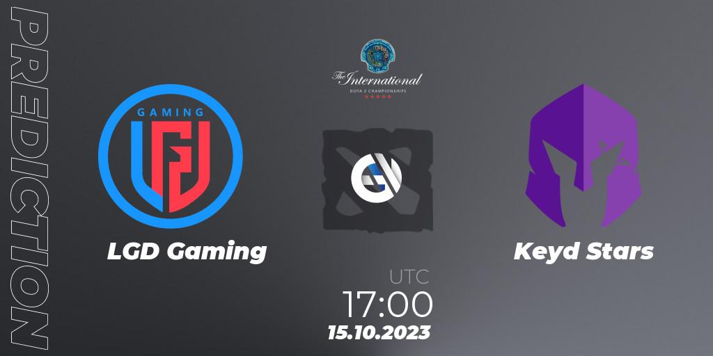 LGD Gaming contre Keyd Stars : prédiction de match. 15.10.23. Dota 2, The International 2023 - Group Stage