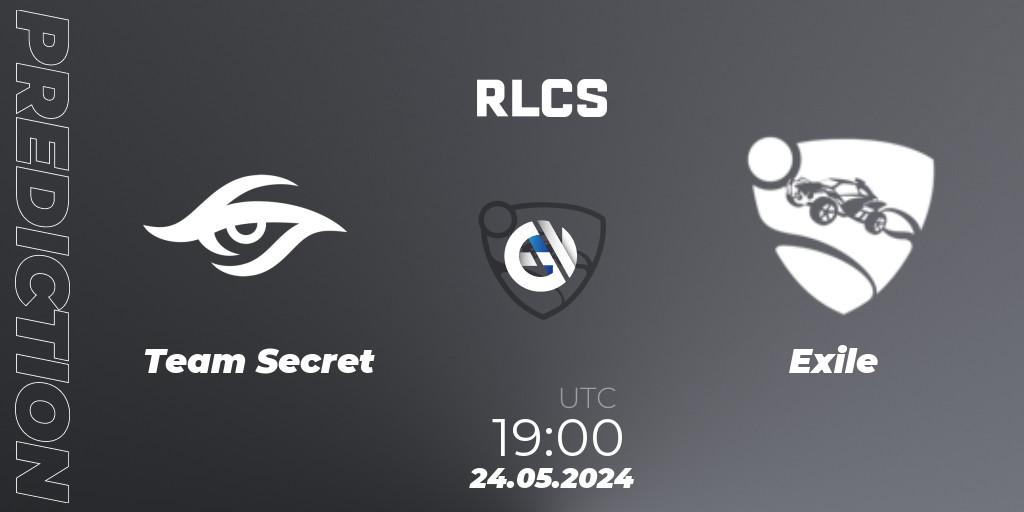Team Secret contre Exile : prédiction de match. 24.05.2024 at 19:00. Rocket League, RLCS 2024 - Major 2: SAM Open Qualifier 6