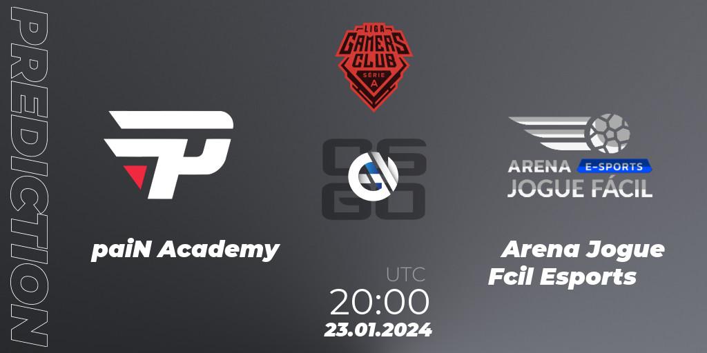 paiN Academy contre Arena Jogue Fácil Esports : prédiction de match. 23.01.24. CS2 (CS:GO), Gamers Club Liga Série A: January 2024