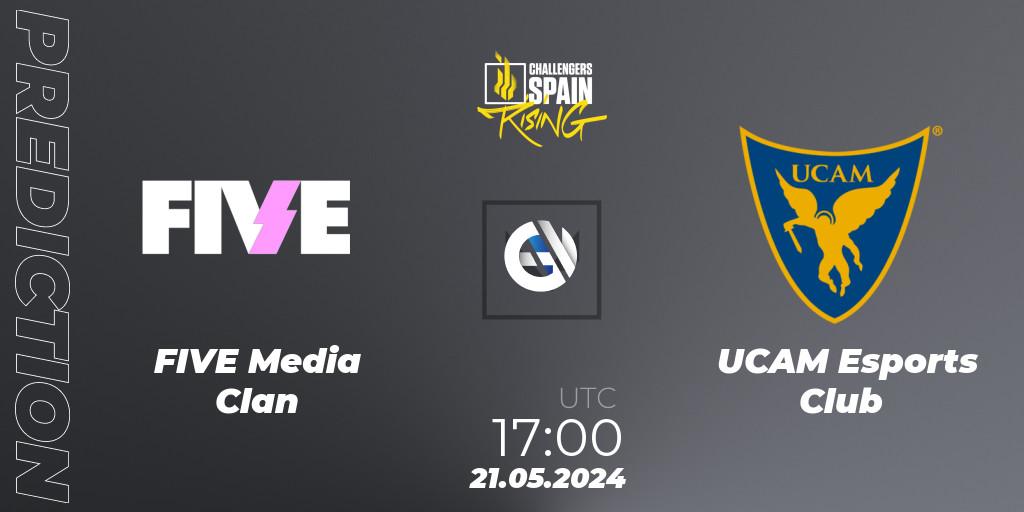 FIVE Media Clan contre UCAM Esports Club : prédiction de match. 21.05.2024 at 17:00. VALORANT, VALORANT Challengers 2024 Spain: Rising Split 2